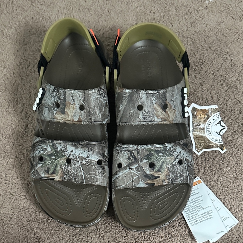 CROCS x RealTree Camouflage Sandals with Olive and Black Accents